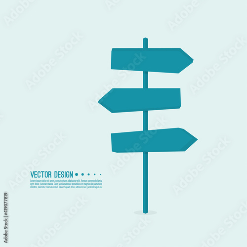 Fotografie, Obraz Vector background with signpost arrows to the right and left