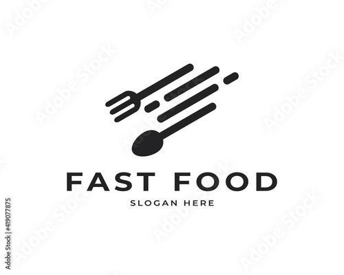 Fast food vector logo design. Fast delivery service tech logo icon design