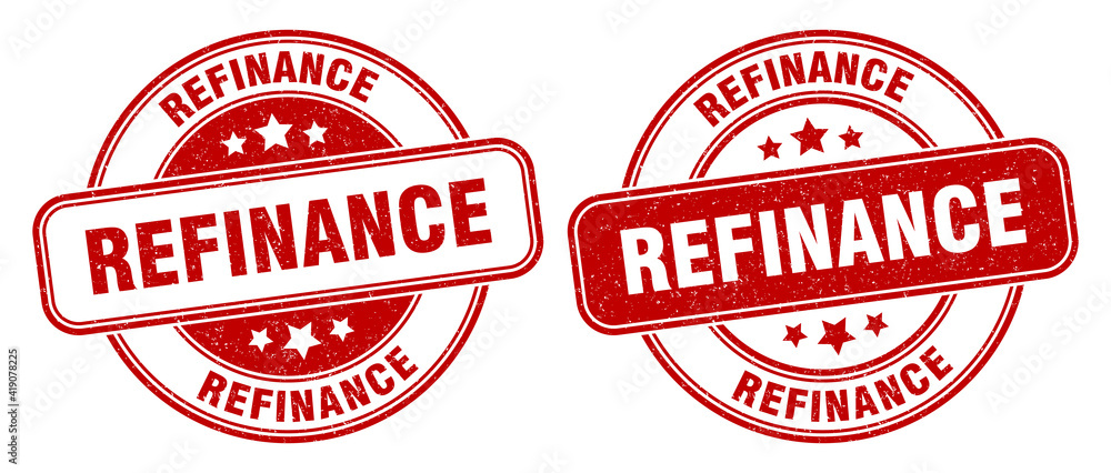 refinance stamp. refinance label. round grunge sign refinance stamp. refinance label. round grunge sign