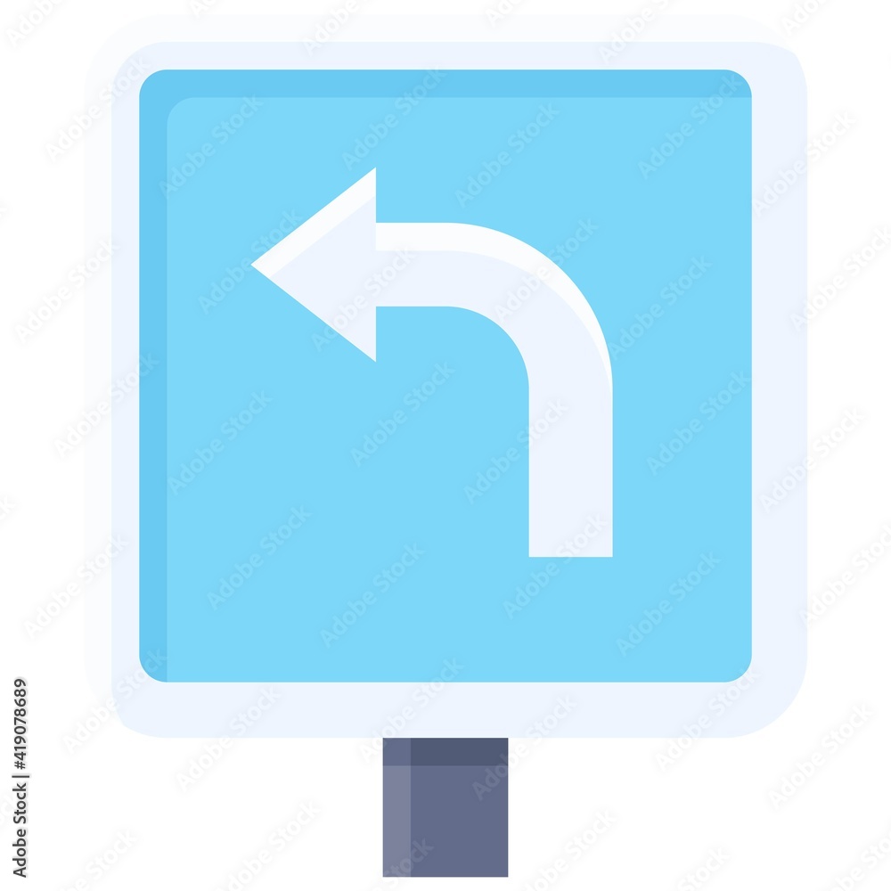 Turn Left Sign icon, Parking lot related vector Turn Left Sign icon, Parking lot related vector