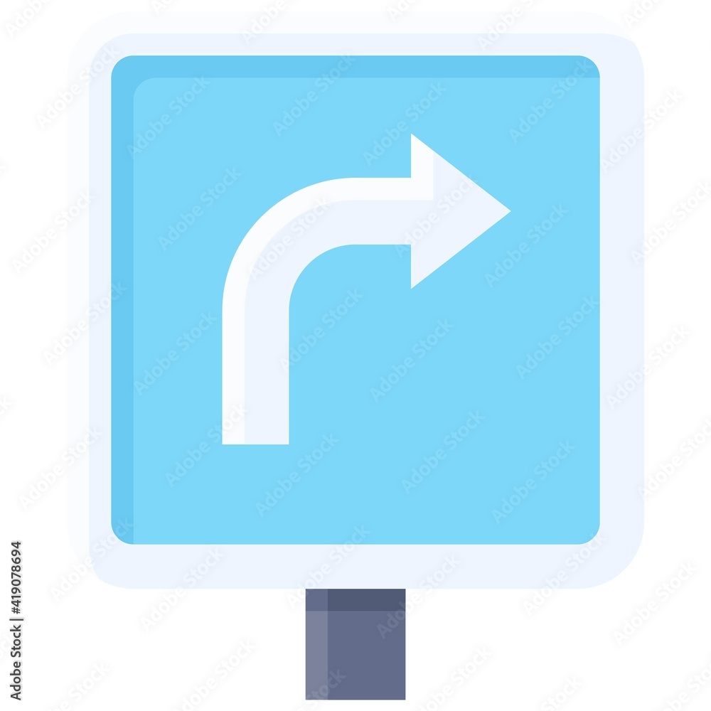 Turn Right Sign icon, Parking lot related vector Turn Right Sign icon, Parking lot related vector
