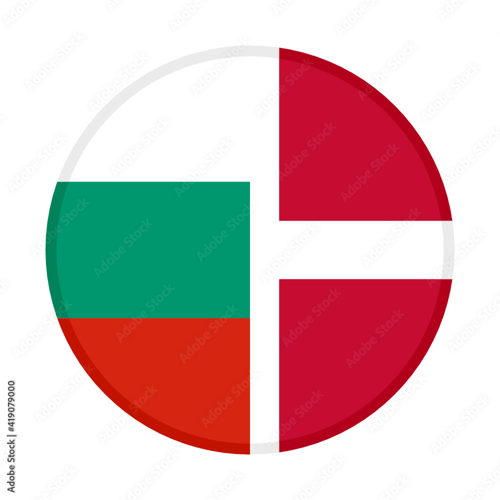 round icon with bulgaria and denmark flags round icon with bulgaria and denmark flags