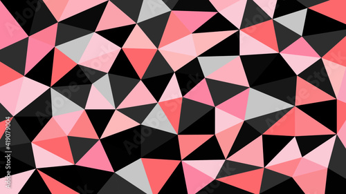Black gray pink and orange soft pastel color gradient abstract geometric triangular polygon style. Graphic background. abstract polygon background.