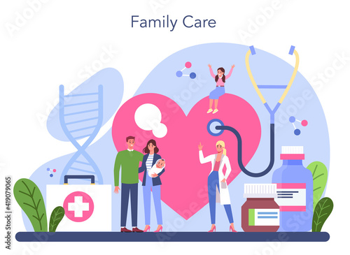 Family doctor concept. Healthcare, modern medicine treatment,