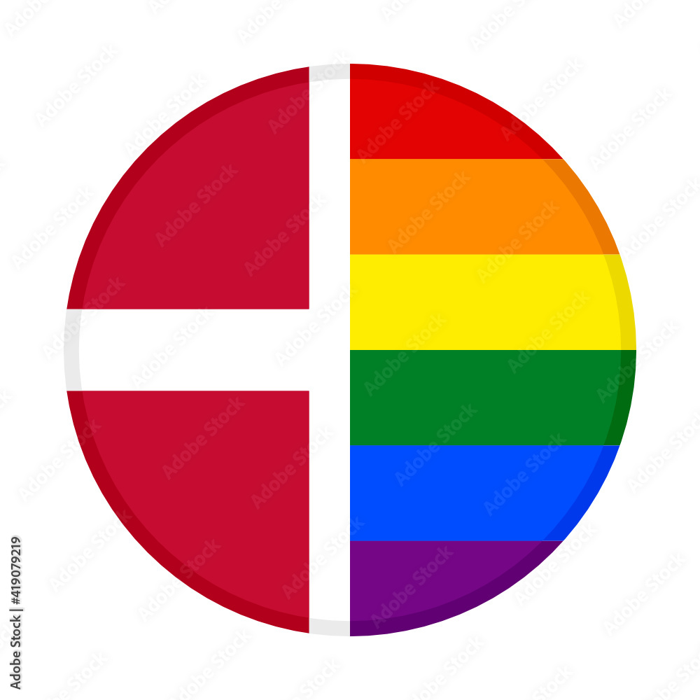 round icon with denmark and raibnow flags
round icon with denmark and raibnow flags