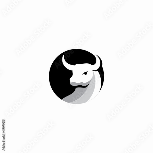 Bull logo vector illustration design  creative and simple design  can uses as logo and template for company. 