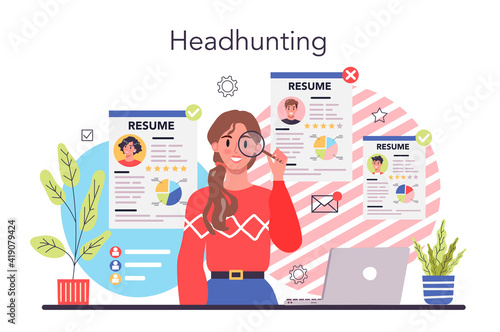 Headhunting concept. Idea of business recruitment and human