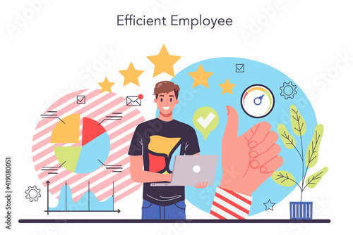 KPI concept. Key performance indicators. Employee evaluation