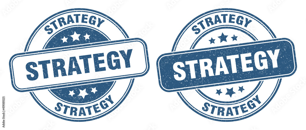 strategy stamp. strategy label. round grunge sign