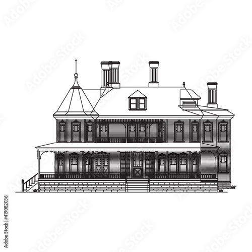 Vector illustration of palace isolated on a white background in EPS10