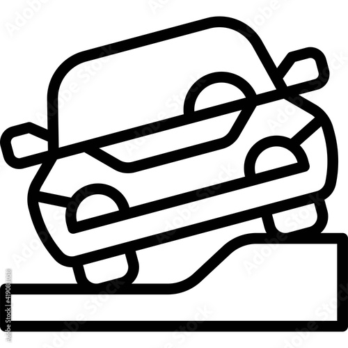 Pavement parking icon, Parking lot related vector photo