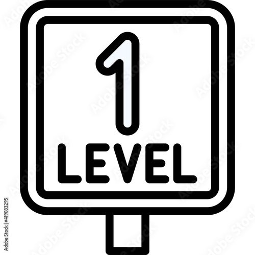 First level sign icon, Parking lot related vector