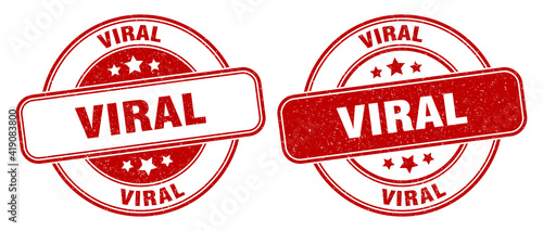 viral stamp. viral label. round grunge sign