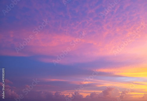 Sunset sky over Baie Lazare beach on Mahe Island in the Seychelles