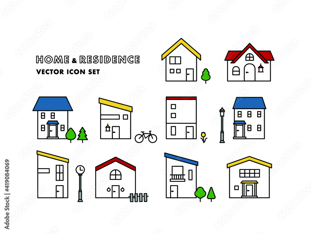 おしゃれな家 ベクター アイコンセット素材 Stock Vector Adobe Stock おしゃれな家 ベクター アイコンセット素材 Stock Vector Adobe Stock