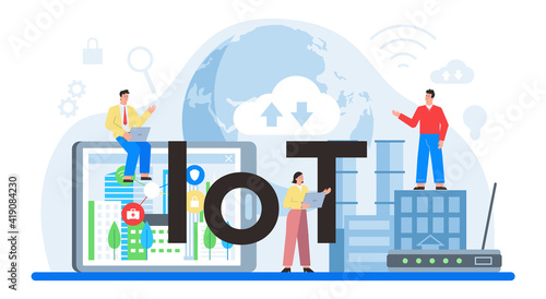 Internet of things typographic header. Idea of smart wireless