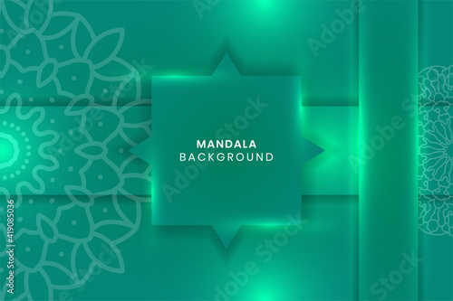 Mandala vector background. aqua abstract mandala background. decorative element for print, poster, cover, flyer, banner