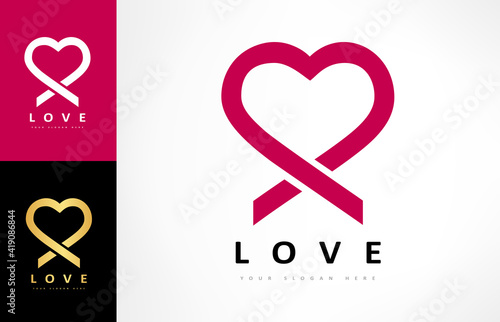 Heart logo vector. Love design.
