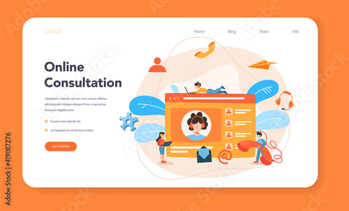 Professional consulting web banner or landing page. Research