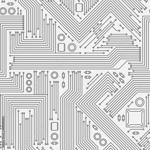 Electronic boards texture. Computer circuit board cpu chip surface energy network system stylized symbols garish vector illustrations templates. Circuit computer board, high network electric