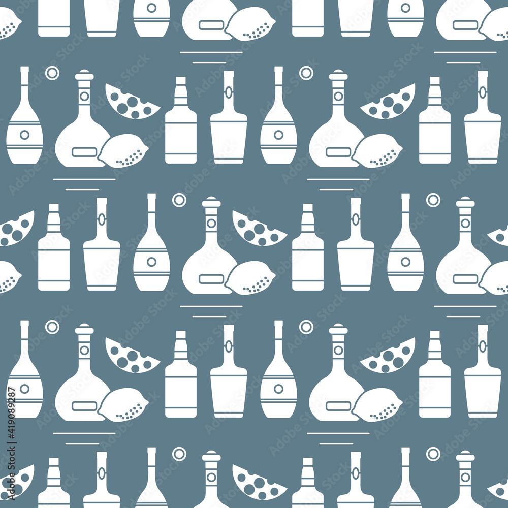 Vector pattern Alcohol drink Bottle Bar Shop Store Vector pattern Alcohol drink Bottle Bar Shop Store