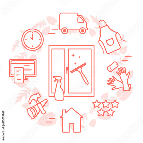 Order Cleaning service Household Washing windows