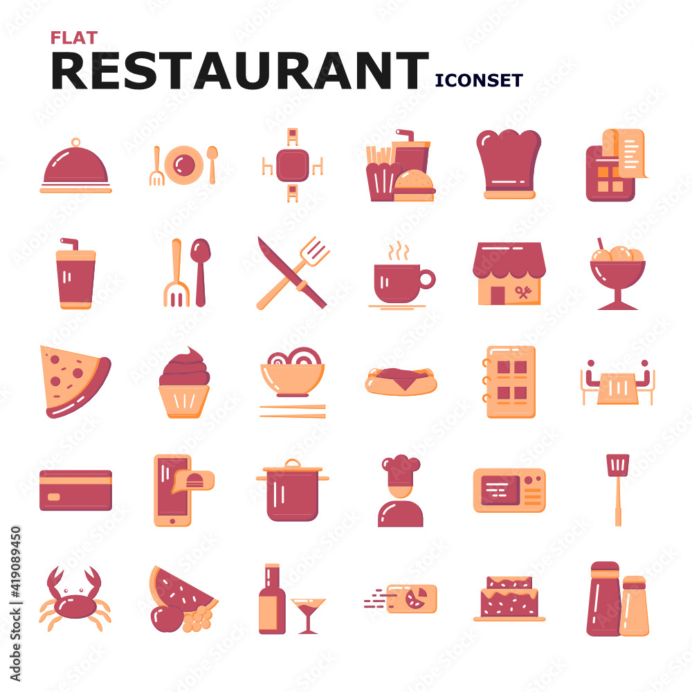 Restaurant Flat icons