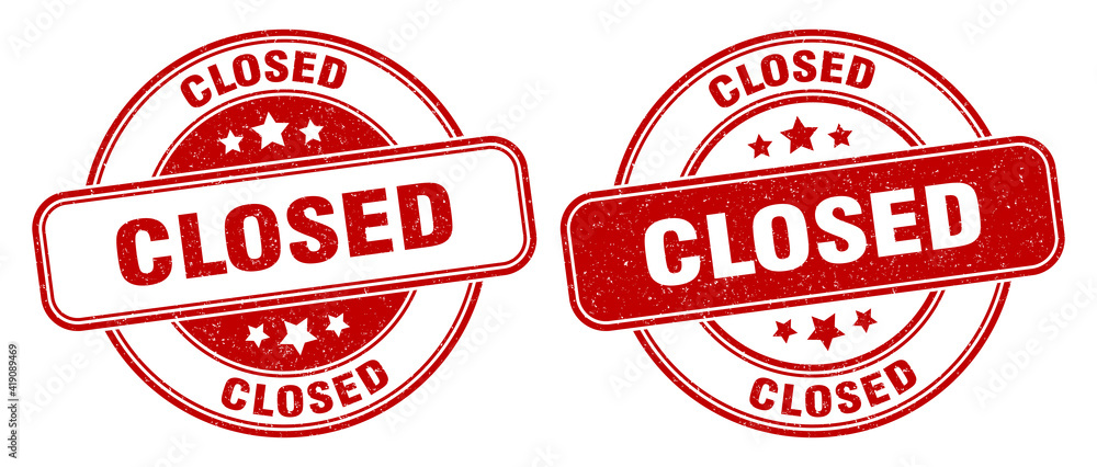 closed stamp. closed label. round grunge sign closed stamp. closed label. round grunge sign