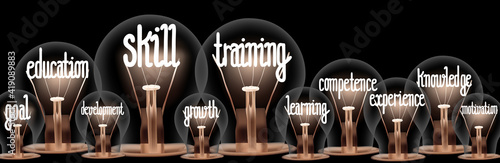 Light Bulbs with Skill Training Concept