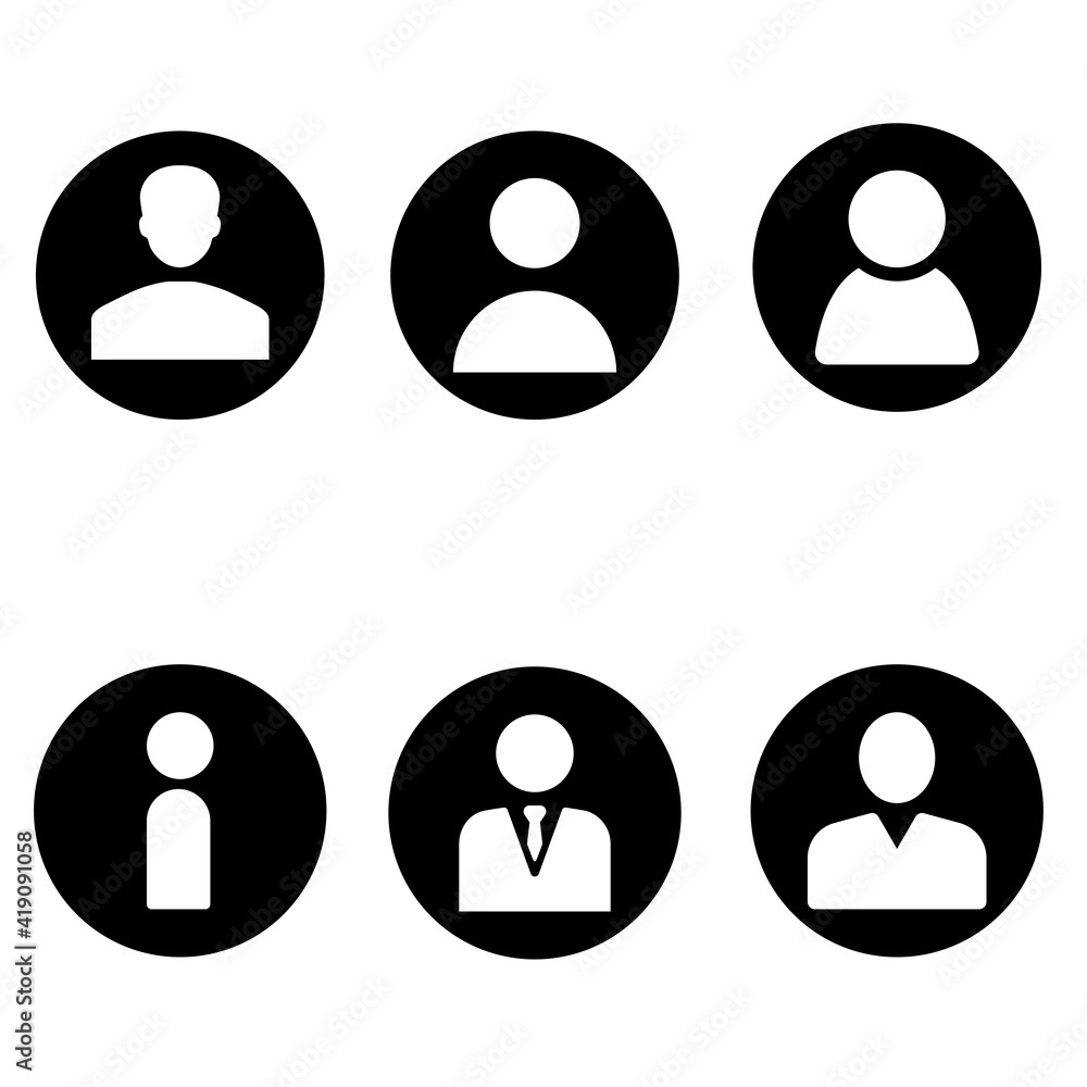 Man vector icon set. account illustration sign collection. user symbol. person logo. Man vector icon set. account illustration sign collection. user symbol. person logo.