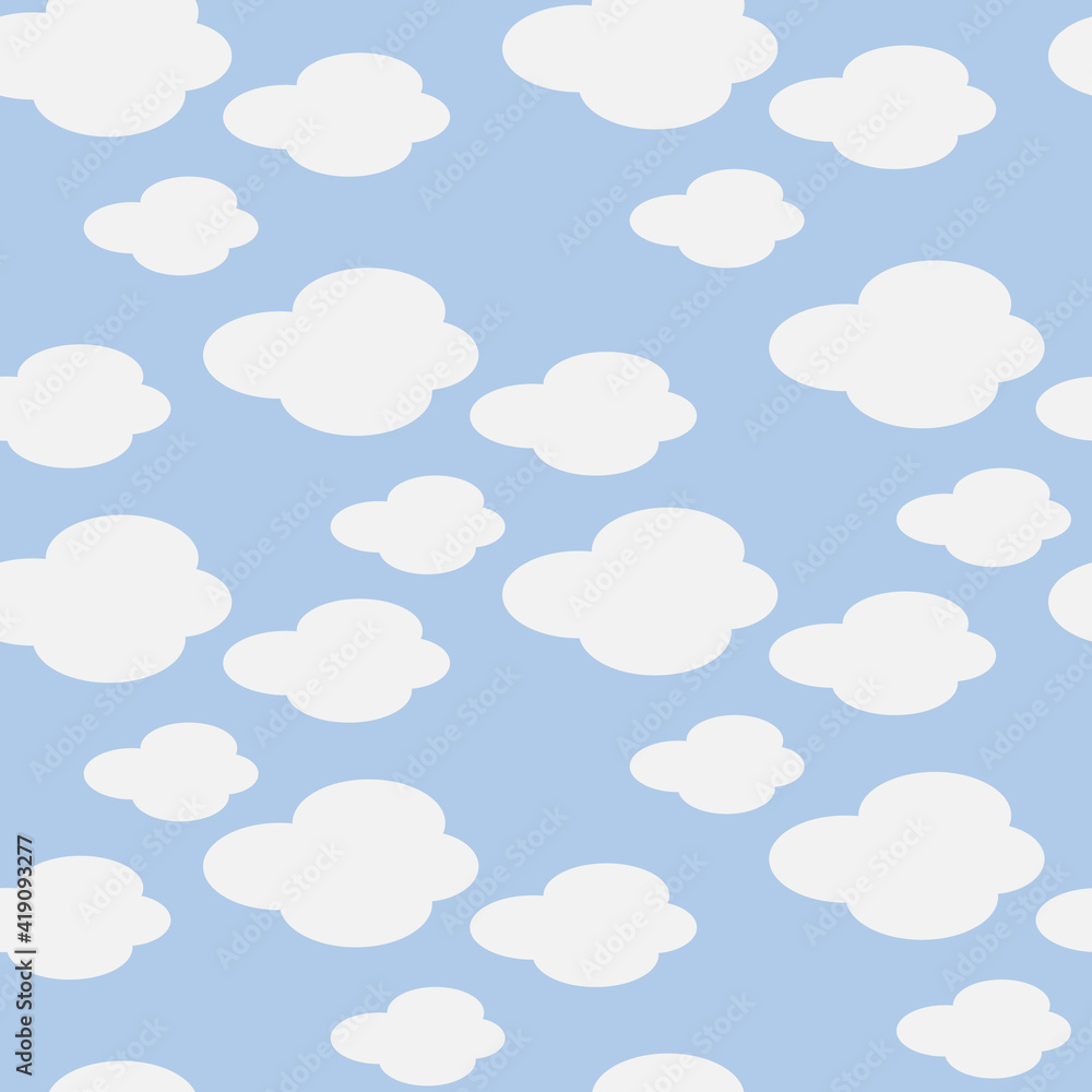 Clouds vector seamless repeat pattern print background
