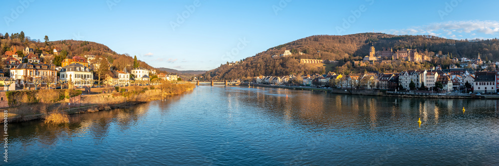 Panoramic view of Heidelberg along the Neckar River