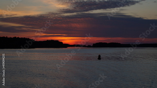 sunset over the river