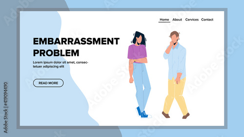 Embarrassment Problem For Communication Vector flat Illustration