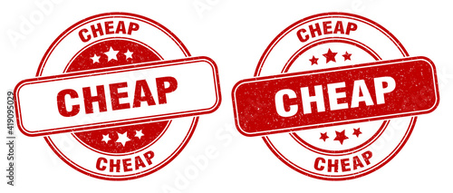cheap stamp. cheap label. round grunge sign