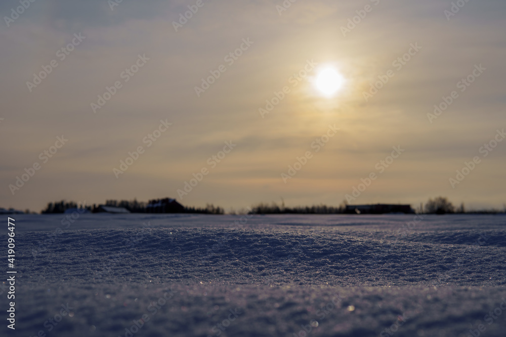 Obraz premium .winter landscape with sun