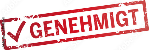 Roter stempel genehmigt mit Haken