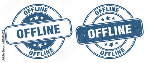 offline stamp. offline label. round grunge sign
