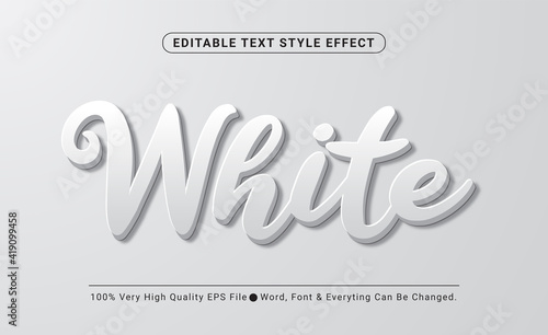 3d White Embossed Vector text style effect, Editable Text Effect