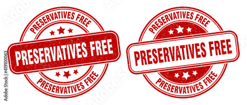 preservatives free stamp. preservatives free label. round grunge sign
