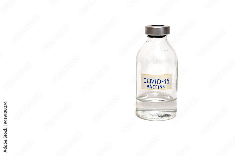 One dose of vaccine isolated on white background One dose of vaccine isolated on white background