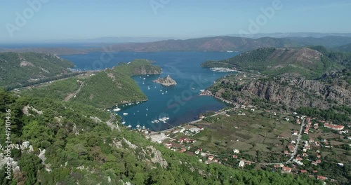 Wallpaper Mural Tropical beach aerial view, Top view of waves break on tropical white sand beach Torontodigital.ca