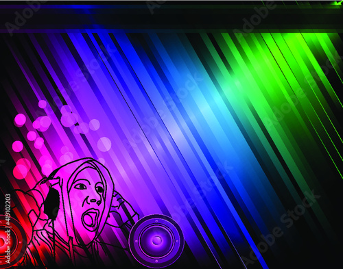 Disco club flyer template. Abstract background to use for flyer music event posters.