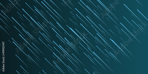 Vector blue meteor background. Abstract neon glowing shapes. Digital graphic for brochure, website, flyer, print, poster, other design. 