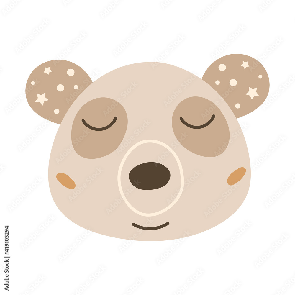 Baby panda face. Vector illustration. Baby panda face. Vector illustration.