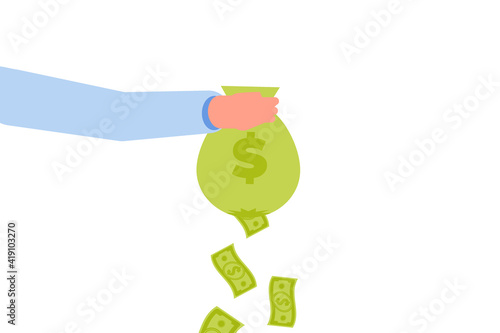 Loss money concept, coronavirus pandemic global impact. World financial crisis. Vector illustration.