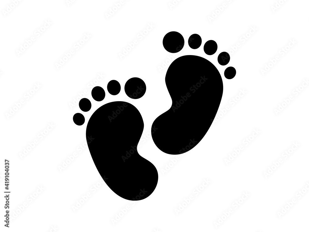 Baby footprint flat icon Vector stock illustration for poster or banner. Baby footprint flat icon Vector stock illustration for poster or banner.