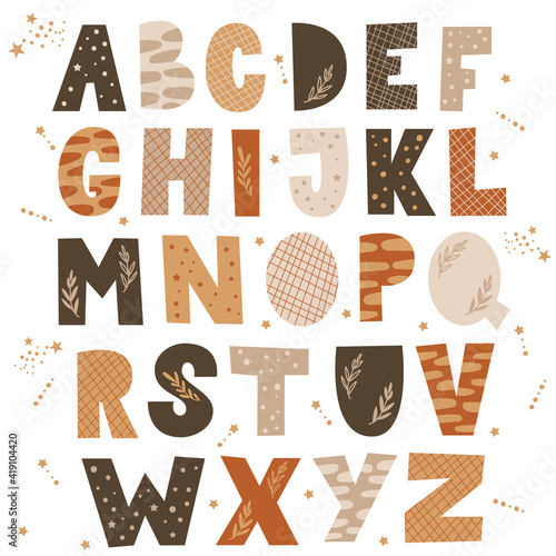 Alphabet letter set. Vector illustration.