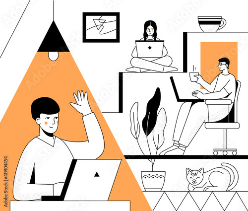 Business online - modern flat design style illustration