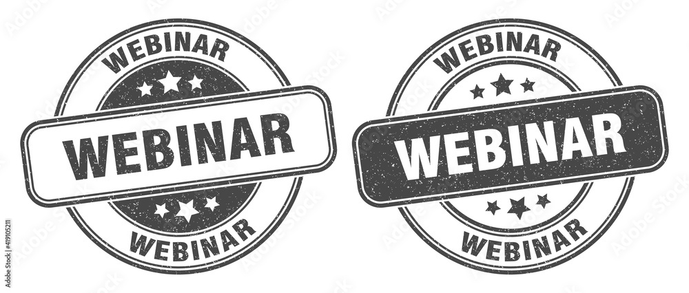 webinar stamp. webinar label. round grunge sign webinar stamp. webinar label. round grunge sign